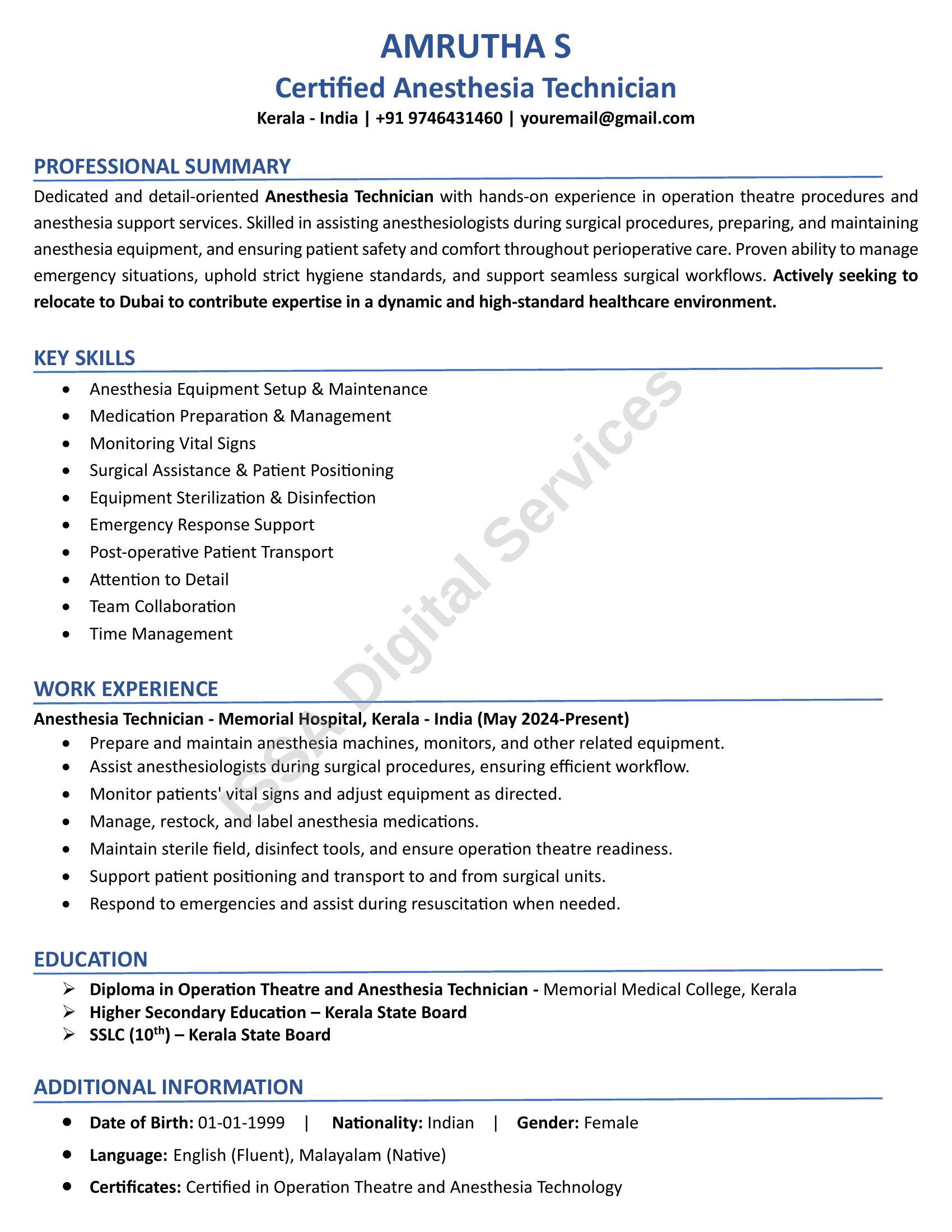 ATS-friendly CV Sample Design